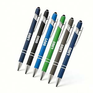 Bolígrafos Promocionales al por Mayor con Punta Táctil de Goma Suave, Personalizables con Logotipo, para Oficina y Negocios, de Metal con Serigrafía - Product Image 1