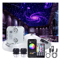 Kit de plafonniers 16W RGBW Twinkle Starry Sky Etoile de toit de voiture Application de contrôle de la musique Lumière à fibre optique LED
