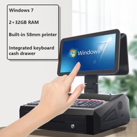 15.6 pouces double écran 10 points capacitif tactile système de point de vente magasin caisse NFC caisse enregistreuse Terminal intégré tiroir-caisse imprimante