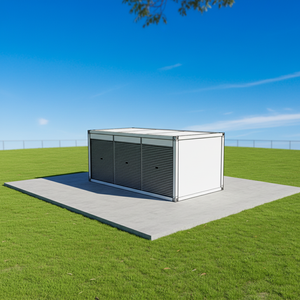 Casa Contenedor Prefabricada para Motocicletas, Almacén o Garaje, Diseño Moderno de 20 pies con Puerta Enrollable, Casa Pequeña - Product Image 1