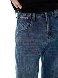 Pantalones Vaqueros para Hombre con Efecto de Costura Simulada, Corte Recto, Ridicule Supplier - Product Image 3