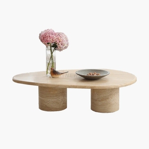 Tavolino da Caffè Moderno Minimalista in Travertino con Texture in Pietra Naturale, <span class=keywords><strong>Rettangolare</strong></span>, per <span class=keywords><strong>Arredamento</strong></span> <span class=keywords><strong>Soggiorno</strong></span> - Product Image 2
