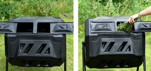 Outdoor Garden <strong>Compost</strong> <strong>Bin</strong> 360&deg; <strong>Rotating</strong> Drum with Sliding Door BPA Free Fermentation Container for Organic Fertilizer - Product Image 6