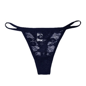 Celana Dalam Wanita Seksi Nyaman Bernapas Berbahan Renda Bunga Spandex Model Thong Pinggang Rendah T-Back Metode Tenun Nonwoven - Product Image 5