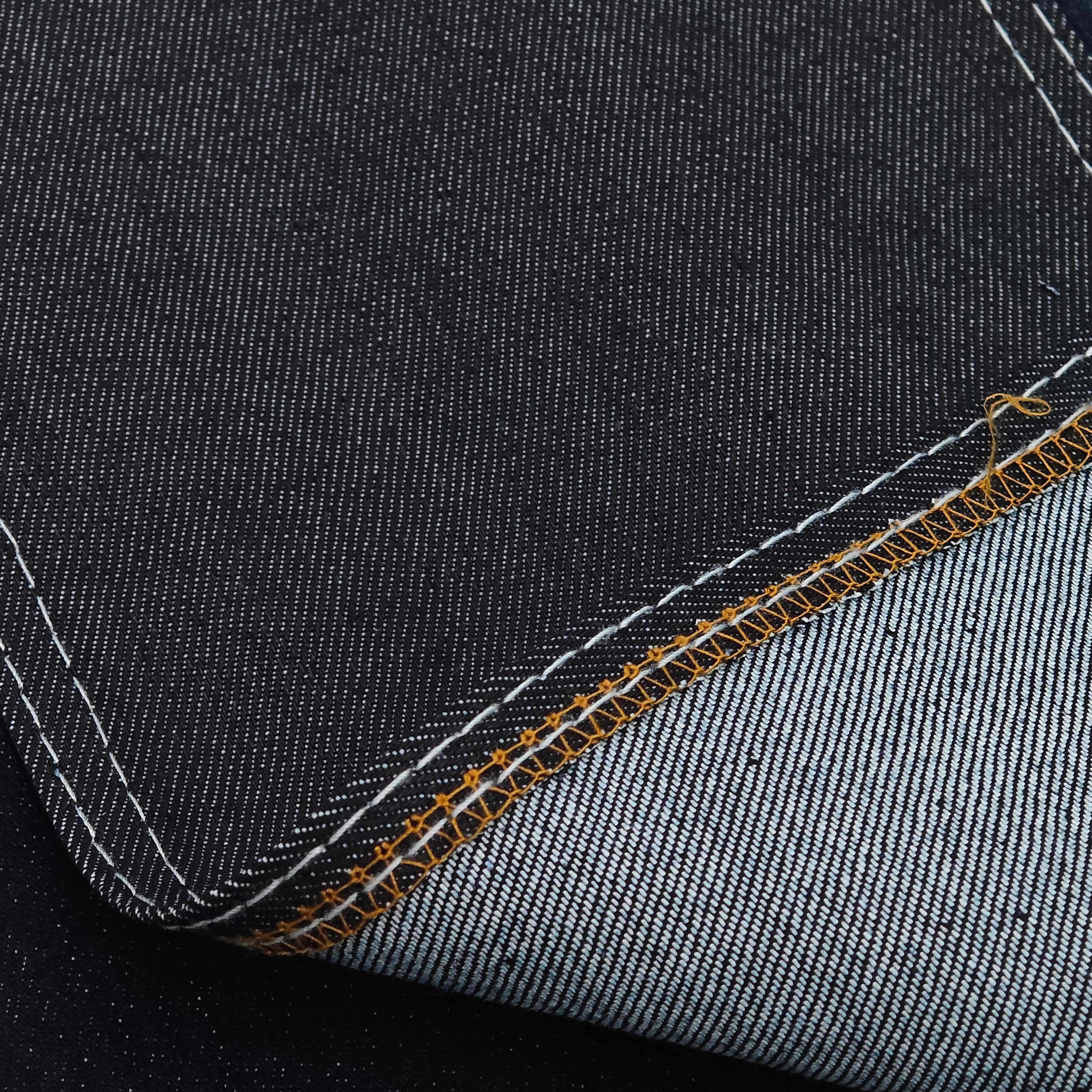 Унисекс 70% хлопок 28% поли 2% спандекс стрейч синий Grey Selvedge джинсовая ткань оптом