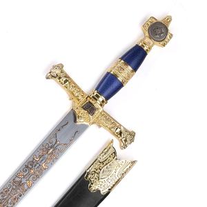 Spada <span class=keywords><strong>Giocattolo</strong></span> da 85 cm del Cavaliere Crociato con Stella di David del Re Salomone d'Israele Dorata di Storia Medievale in Vendita - Product Image 3