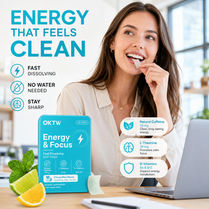 Tiras Orales de Energía Personalizadas Focus Energy, Película Bucal que se Derrite con Vitamina B12 para una Energía Limpia, Suministro de Marca Privada - Product Image 1