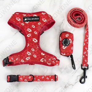 Arnés para perros grandes, chaleco Oxford reflectante para mascotas, arnés para perros acolchado de malla suave sin tirones, conjunto de bozal para perros con estampado personalizado de nailon S.M.L.XL - Product Image 2