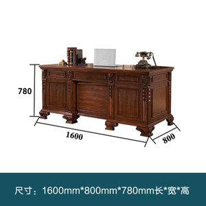 <span class=keywords><strong>Escritorio</strong></span> ejecutivo de madera maciza de estilo americano y europeo tallado Simple Boss President Office Study <span class=keywords><strong>Escritorio</strong></span> de computadora <span class=keywords><strong>Diseño</strong></span> tradicional - Product Image 6