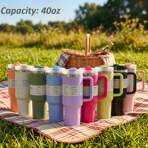 Vaso Térmico Portátil de Acero Inoxidable de 40 oz con Asa, Aislamiento Térmico de 6-12 Horas para Bebidas Frías/Calientes, Ideal para Fiestas - Product Image 2