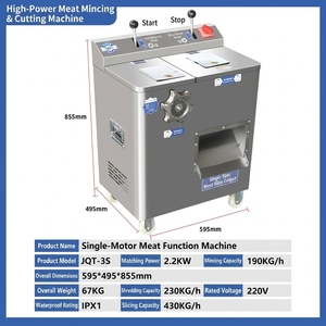 Máquina Cortadora y Desmenuzadora de Carne Fresca de Acero Inoxidable Multifuncional Totalmente Automática de Alta Potencia 3S con Cuchillas No Extraíbles - Product Image 1