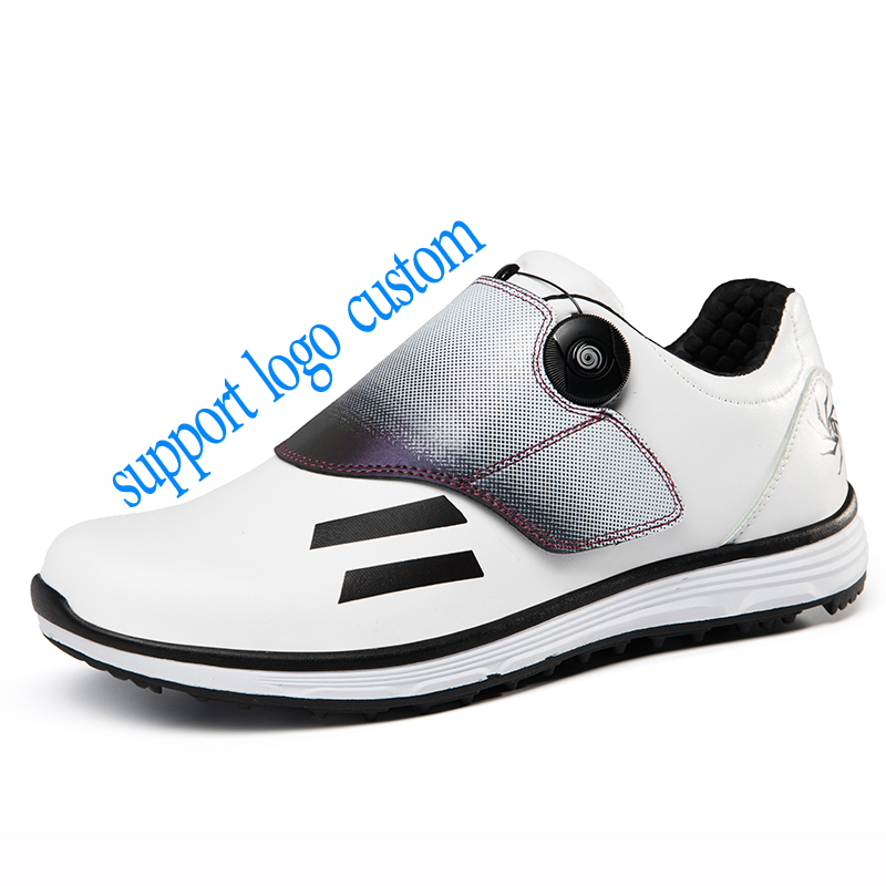 Golf Shoes For Men New Arrival Wholesales Microfiber Leather Non-slip Rotation Shoelace Professional Golf Shoes