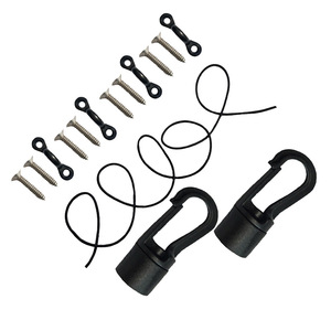 Crochets de remorquage avec corde élastique de 2M, ensemble de crochets doubles, kit de montage en acier pour filet de rangement de kayak - Product Image 5
