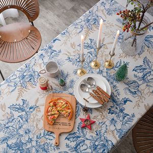 <span class=keywords><strong>Mantel</strong></span> Navideño Ychon con Estampado de Piñas Azules, <span class=keywords><strong>Mantel</strong></span> Rectangular de Tela para Decoración de Mesa de Comedor - Product Image 2
