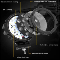 Feux de travail LED ronds de 7 pouces 51W Faisceau spot et large pour 4x4 Tout-terrain Camion Tracteur VTT SUV Feux de conduite