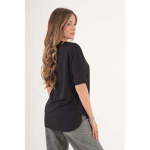 Camiseta Negra sin Costuras con Cuello Redondo para Mujer al por Mayor - Product Image 1