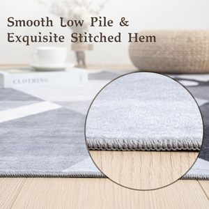 Tapis moderne <span class=keywords><strong>à</strong></span> motif abstrait de style géométrique Tapis doux et antidérapant lavable en <span class=keywords><strong>machine</strong></span> pour le salon et la chambre <span class=keywords><strong>à</strong></span> coucher Tapis moderne lavable - Product Image 3