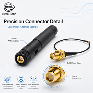 Dual-Band Omnidirectional Rubber Duck RF Antenna Module <strong>2</strong>.4GHz 5.8GHz 5dBi Gold-plated SMA 50 Ohm 360 Coverage Wireless WiFi IoT - Product Image 2