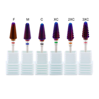 2024 arc-en-ciel revêtement 5 en 1 ensemble d'ongles couleur arc-en-ciel carbure de tungstène forets à ongles Salon Nail Art outils élimination du gel acrylique