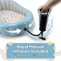 Lit gonflable pour tout-petit avec pare-chocs de sécurité, lit gonflable 4 côtés, matelas pour enfant, lit d'air pour enfant avec cadre