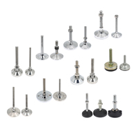 Pieds réglables en acier noir avec trous hexagonaux internes D38*M12