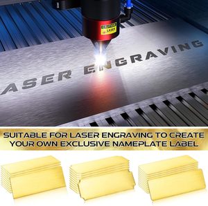 ネームプレートレーザー刻印ブラッシュドソリッドブラスプレートパーソナライズされたプラークブランクネームタグフレーム名前ラベル粘着性裏地付き - Product Image 4