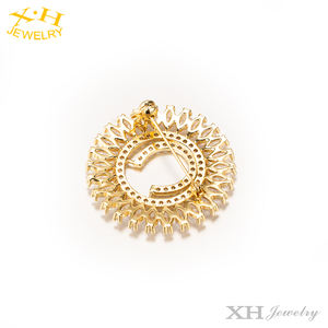 Latest Design Fashion Jewellery 18K Gold Sun Round Circle Shape <span class=keywords><strong>Diamond</strong></span> <span class=keywords><strong>CZ</strong></span> Pin <span class=keywords><strong>Brooch</strong></span>ためWomen Girls Wedding Bridal - Product Image 4