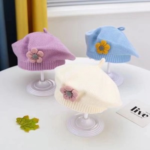 Chapeau béret en tricot pour bébé <span class=keywords><strong>fille</strong></span>, respirant, chaud, mignon, tendance, automne-hiver - Product Image 1