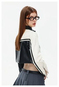 Giacca Varsity Scontata per <span class=keywords><strong>Donna</strong></span>, Giacca Varsity in Pelle Satinata per <span class=keywords><strong>Donna</strong></span>, Vendita all'Ingrosso - Product Image 4