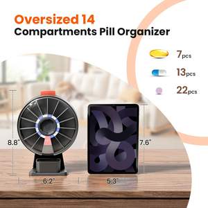 Daviky เครื่องจ่ายยาพลาสติกแบบตั้งบนผนังใช้ได้14วันทุกสัปดาห์ออกแบบโมเดล A-276สำหรับยา - Product Image 4