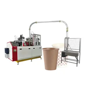 Máquina de fabricación de vasos de papel desechables de pared simple con ultrasonido eléctrico PLC