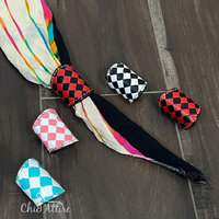 Handgefertigter Leder-Bandana-Ring im Western-Stil, Schachbrett-Bandana-Manschette, Stilvoller Bandana-Halter für Cowgirl- und Cowboy-Outfits