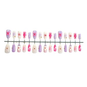 ZHI JIA En gros Capsules d'<span class=keywords><strong>ongles</strong></span> de luxe en résine ABS et époxy 3D, 30 pièces, motif floral et colonne en acier, couleur fraîche, prêtes à poser - Product Image 4