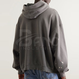 Haute qualité conception personnalisée en détresse à capuche hommes sweats à capuche grande taille décontracté solide fermeture éclair respirant polaire automne personnalisable - Product Image 3