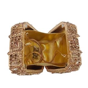 Women Glittering Floral Rhinestone Clutch Purse Opulent Square <b>Box</b> Crystal Evening Bag for Engagement Anniversary - Product Image 3