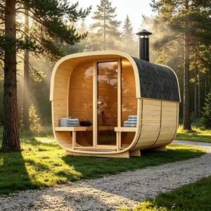 Sauna Exterior de Madera de Hemlock con Calentador de Piedra Volcánica de 4000W, Bluetooth Inteligente, para Uso Familiar y en Hoteles - Product Image 2
