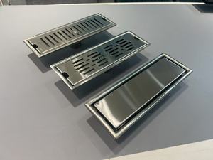 Drain de douche avec grille rectangulaire amovible en acier inoxydable, drain linéaire de salle de bain et filtre à <span class=keywords><strong>cheveux</strong></span> - Product Image 3