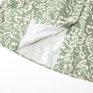 Robe décontractée élégante pour femme, coupe trapèze, 100% coton, écologique, imprimé floral vintage numérique, longueur genou - Product Image 5