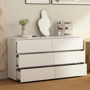 Mobilier de chambre à coucher moderne <span class=keywords><strong>Grande</strong></span> <span class=keywords><strong>commode</strong></span> à 6 tiroirs Armoire de rangement en bois blanc Design <span class=keywords><strong>Grande</strong></span> <span class=keywords><strong>commode</strong></span> pour le salon - Product Image 3