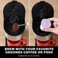Machine à café domestique 2-en-1 à dose unique pour capsules K-Cup, mini-machine électrique de 6 à 14 oz, noire, avec moulin à café intégré pour une tasse