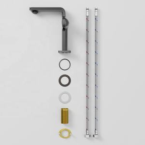 Rubinetto Moderno di Lusso a Foro Singolo con Maniglia Singola, Finitura Spazzolata, <span class=keywords><strong>Miscelatore</strong></span> Acqua Calda/Fredda per Lavabo da <span class=keywords><strong>Bagno</strong></span> - Product Image 6