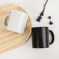 Vente en gros de tasses à café en céramique blanches personnalisées de 11 oz, avec logo personnalisé imprimé par sublimation