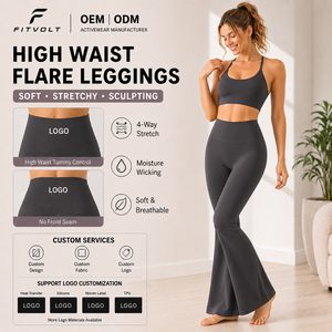 FITVOLT Wholesale Women's High Waist Elastic Waist Yoga <strong>Leggings</strong> Butt Lifting Breathable Quick Dry Plus Size - Product Image 1