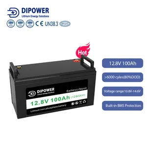 Diהספק 12v סוללת ליתיום-יון סוללה 48v 100ah סוללת ליתיום 400ah 12ah lifepo4