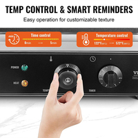 Gaufrier électrique antiadhésif à double face avec chauffage indépendant, 1550W et capacité de 10 gaufres par lot
