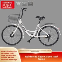 Vélo portable de style vélo partagé, identique aux vélos jaunes Ofos, pour adultes et étudiants, 24/26 pouces, léger, à une seule vitesse