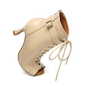 Zapatos de Baile Latino de Piel de Microfibra de Color Claro para Niña, Botas de Baile de Jazz con Tacón Alto y Cordones Sexys para Fiestas y Actuaciones de <span class=keywords><strong>Bachata</strong></span> - Product Image 6