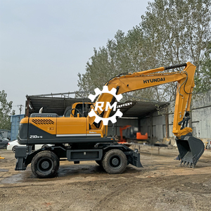 Excavadora de ruedas Hyundai 210W-9 usada, pocas horas de uso, motor Cummins, capacidad de la cucharóna de 0.92m, potencia de 124kW, fábrica SHIWEN - Product Image 4