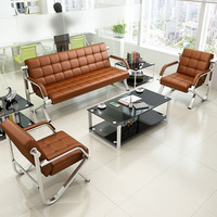 Ensemble de canapés commerciaux pour entreprises, table basse combinée, canapé modulaire moderne et simple en cuir, petit canapé pour appartement, hôpital, maison, bureau