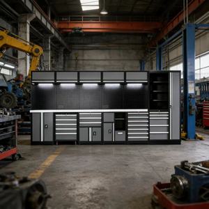 Armoire à outils métallique combinée robuste et personnalisable, en acier à fermeture douce, idéale pour atelier, <span class=keywords><strong>garage</strong></span>, quincaillerie et mobilier - Product Image 5